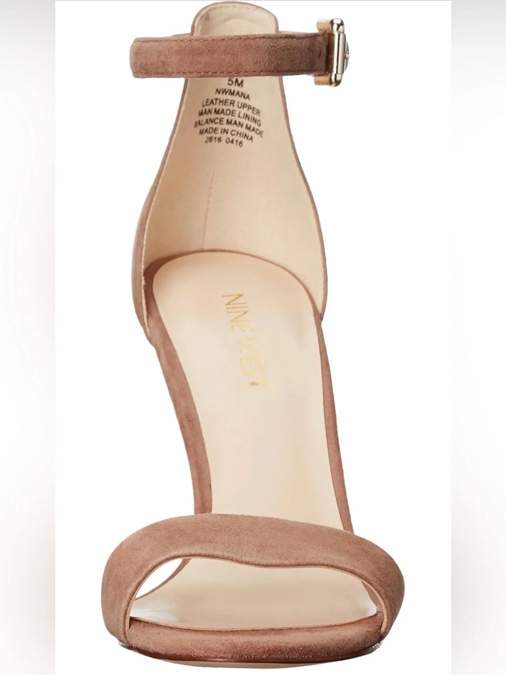 Nine West Mana Natural Suede Ankle Strap Stiletto Heels 8.5